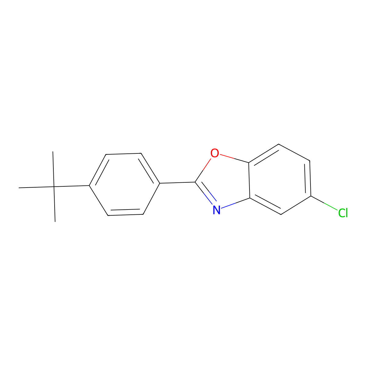 2-(4-Tert-butylphenyl)-5-chloro-1,3-benzoxazole molecular structure, CAS 5998-48-1