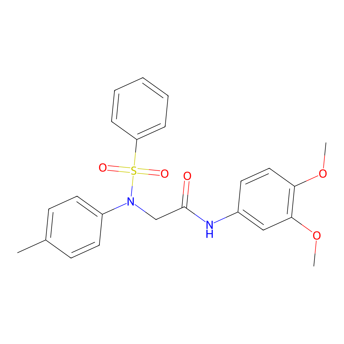 N-(3,4-dimethoxyphenyl)-N~2~-(4-methylphenyl)-N~2~-(phenylsulfonyl)glycinamide molecular structure, CAS 5998-49-2