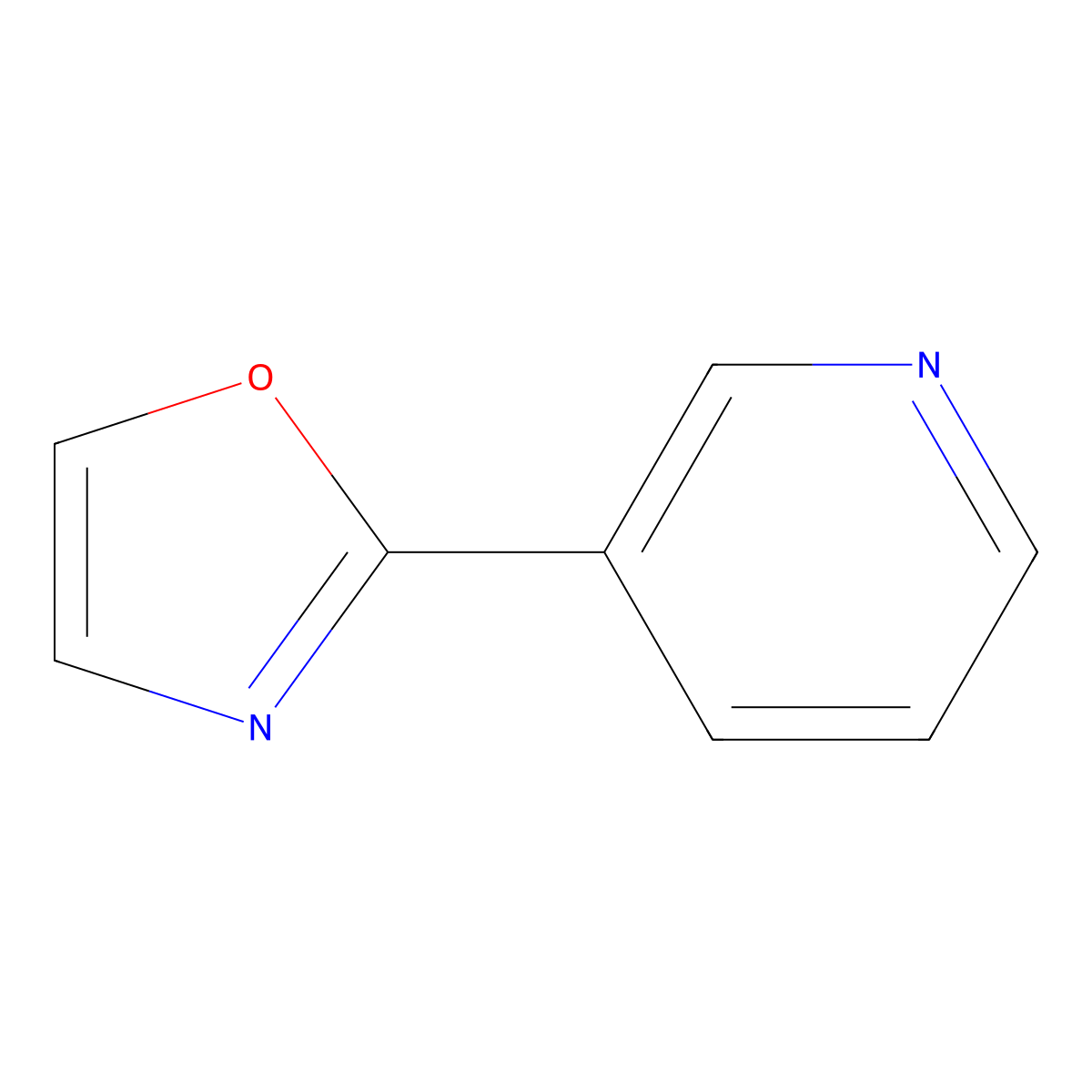 3-(1,3-Oxazol-2-yl)pyridine molecular structure, CAS 5998-85-6