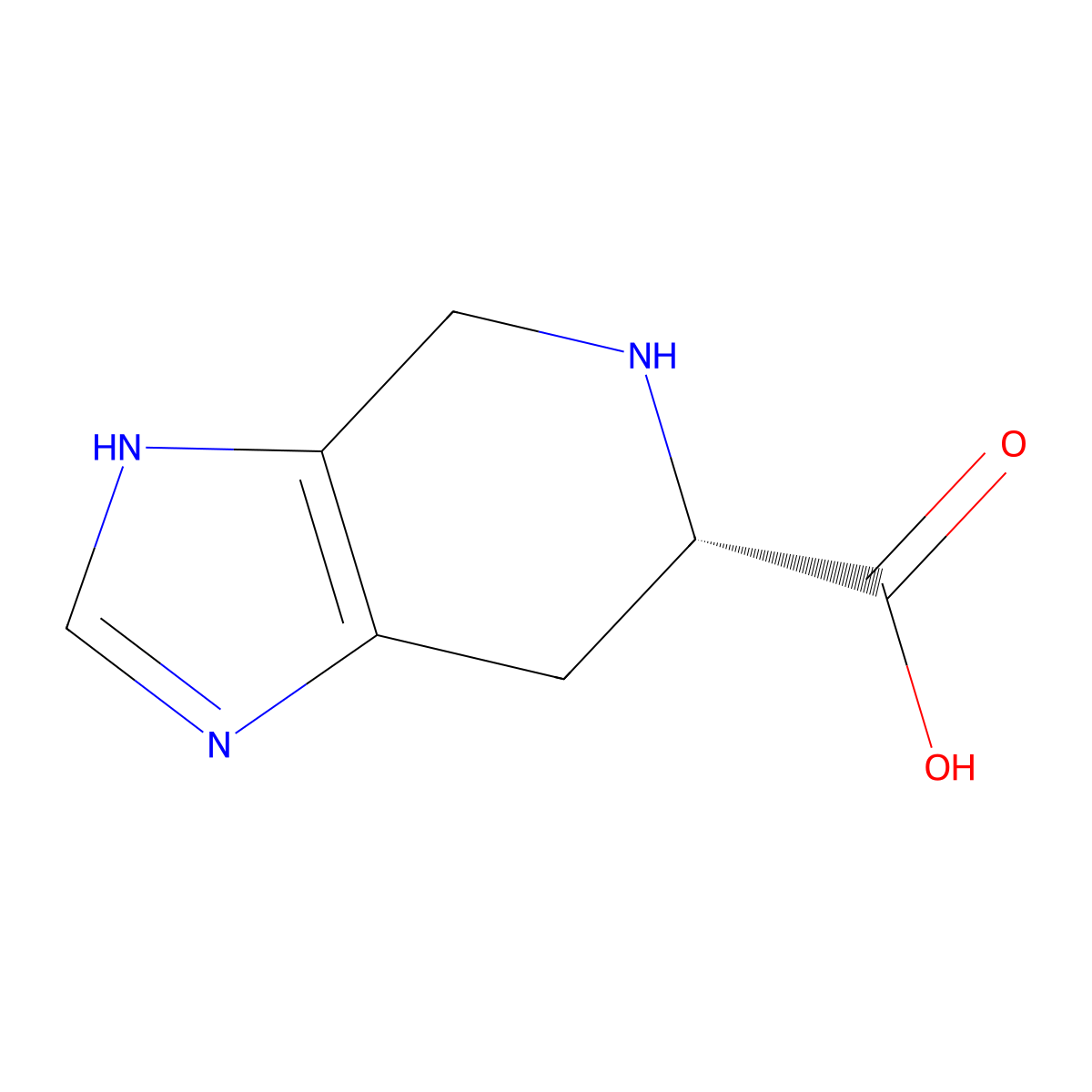 (6S)-4,5,6,7-Tetrahydro-3H-imidazo(4,5-c)pyridine-6-carboxylic acid molecular structure, CAS 59981-63-4