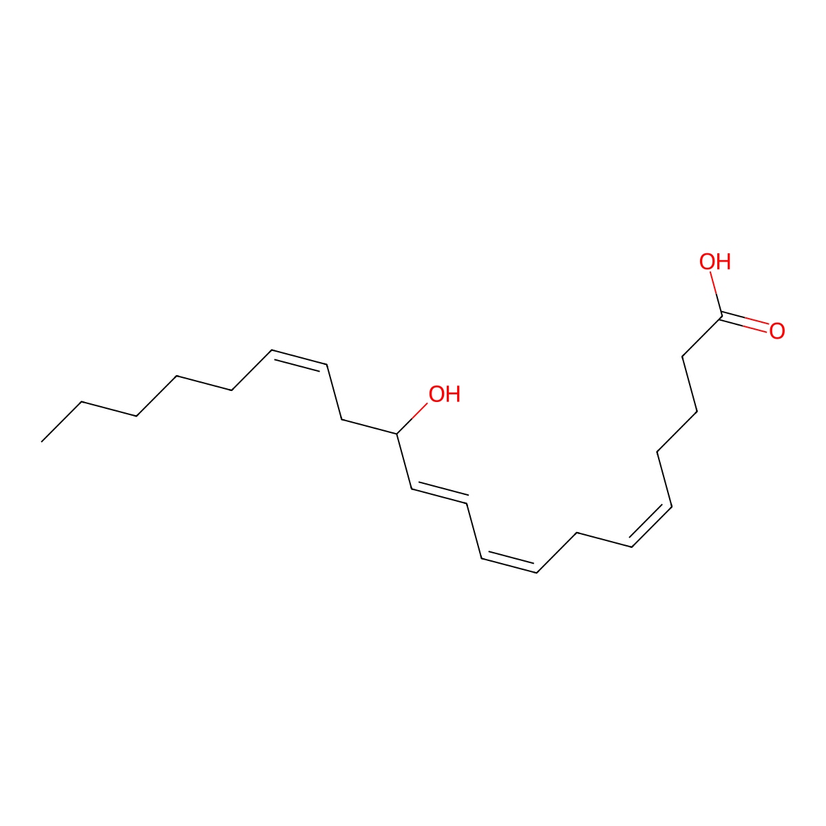 12-Hydroxy-5,8,10,14-eicosatetraenoic acid molecular structure, CAS 59985-28-3