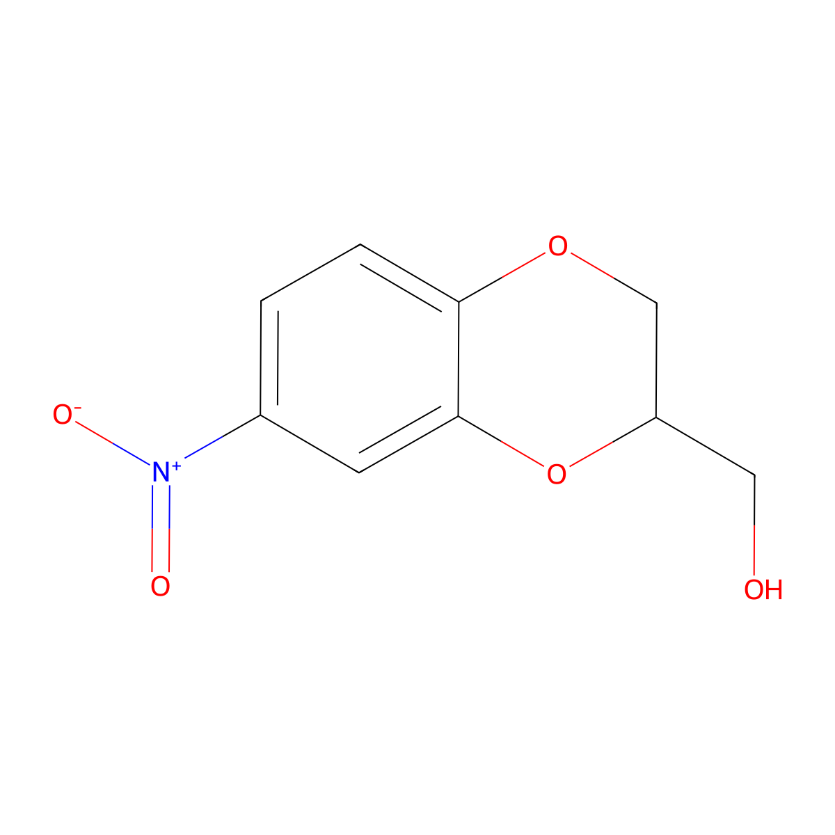 (7-Nitro-2,3-dihydro-1,4-benzodioxin-2-yl)methanol molecular structure, CAS 59987-31-4
