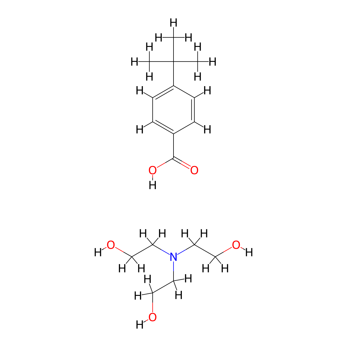 Benzoic acid, 4-(1,1-dimethylethyl)-, compd. with 2,2',2''-nitrilotris(ethanol) (1:1) molecular structure, CAS 59993-86-1