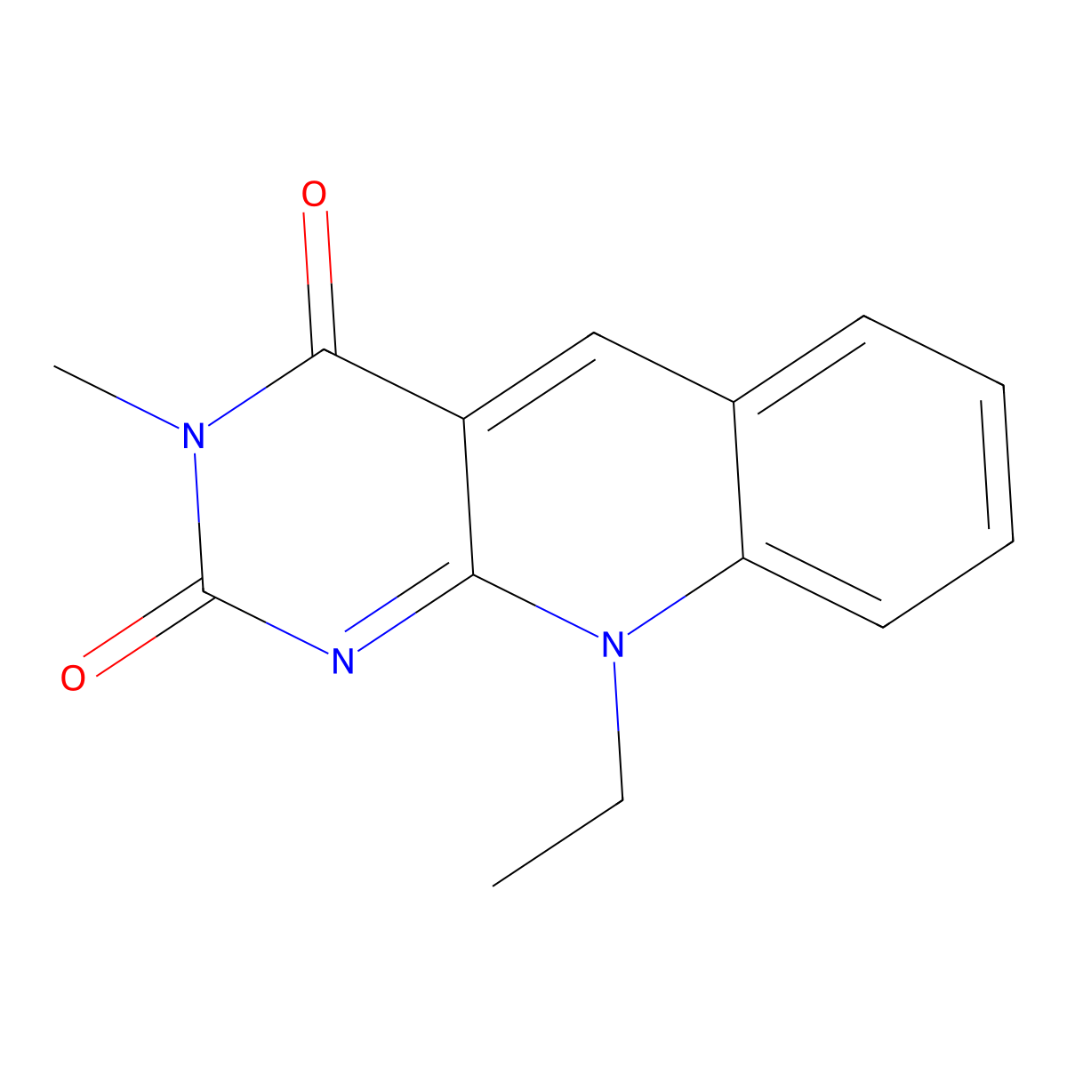 10-Ethyl-3-methylpyrimido[4,5-b]quinoline-2,4-dione molecular structure, CAS 59997-14-7