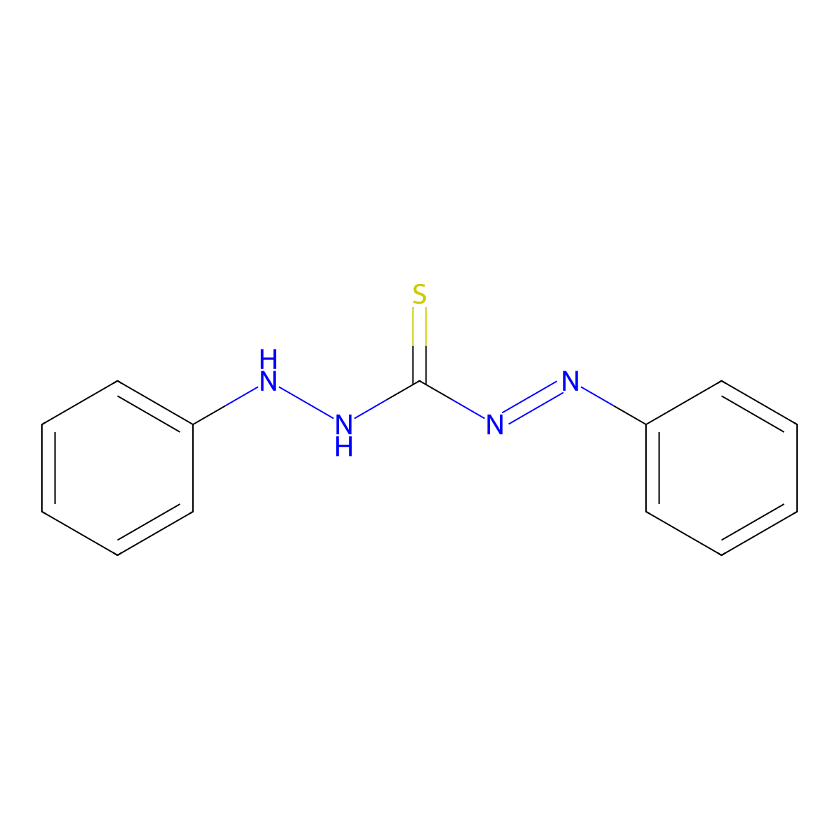 (Phenylazo)thioformic acid 2-phenylhydrazide molecular structure, CAS 60-10-6