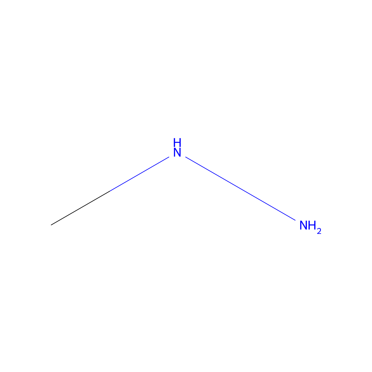 Methylhydrazine molecular structure, CAS 60-34-4