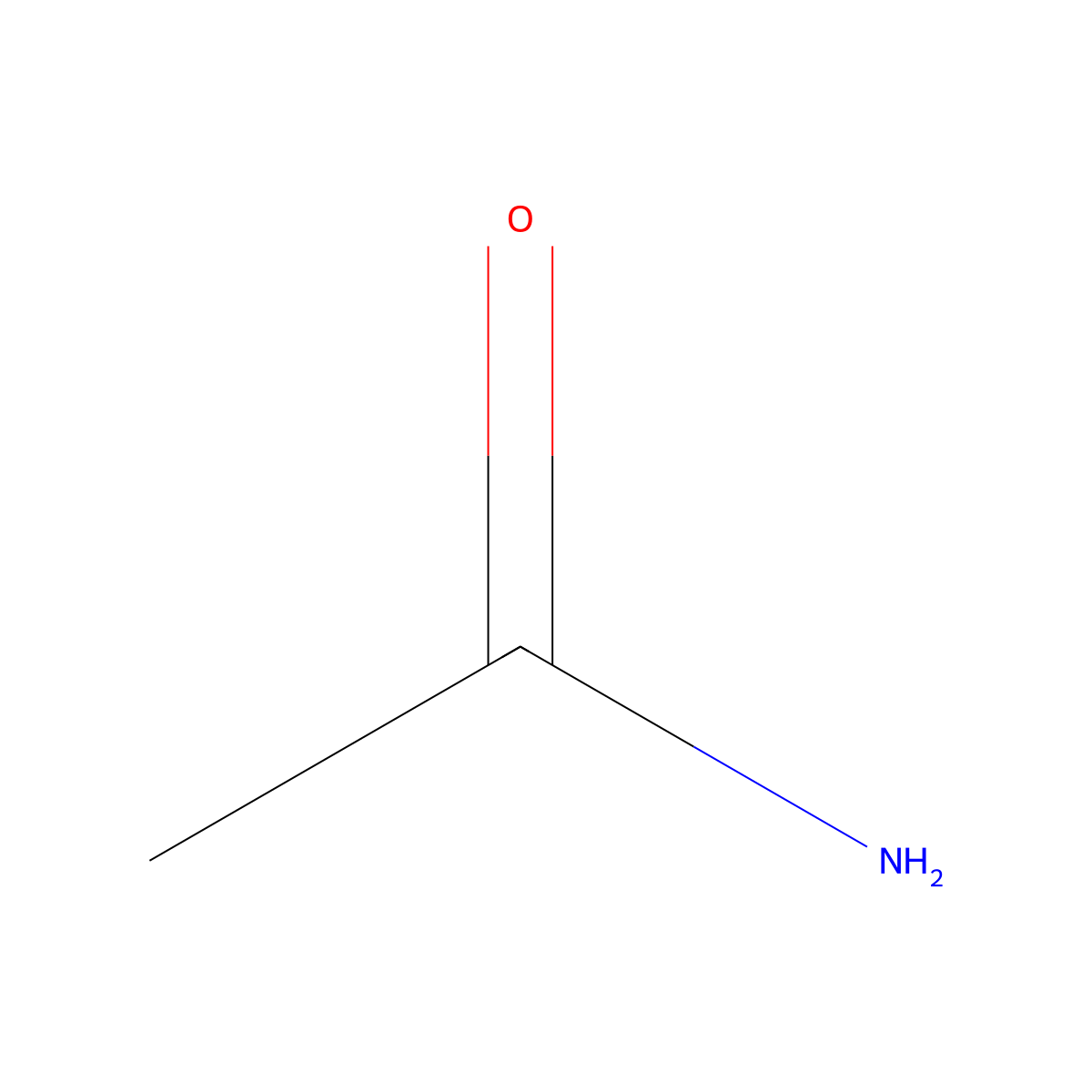 Acetamide molecular structure, CAS 60-35-5