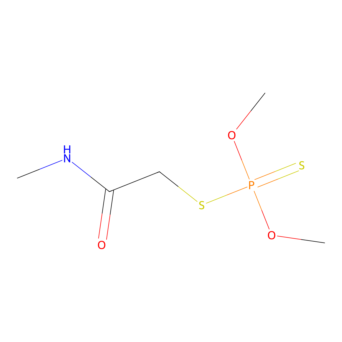 Dimethoate molecular structure, CAS 60-51-5
