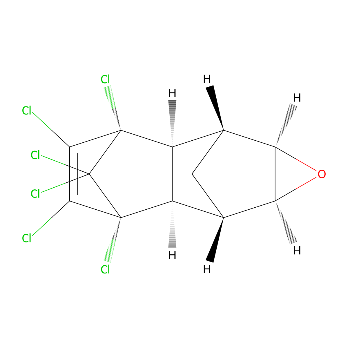Dieldrin molecular structure, CAS 60-57-1