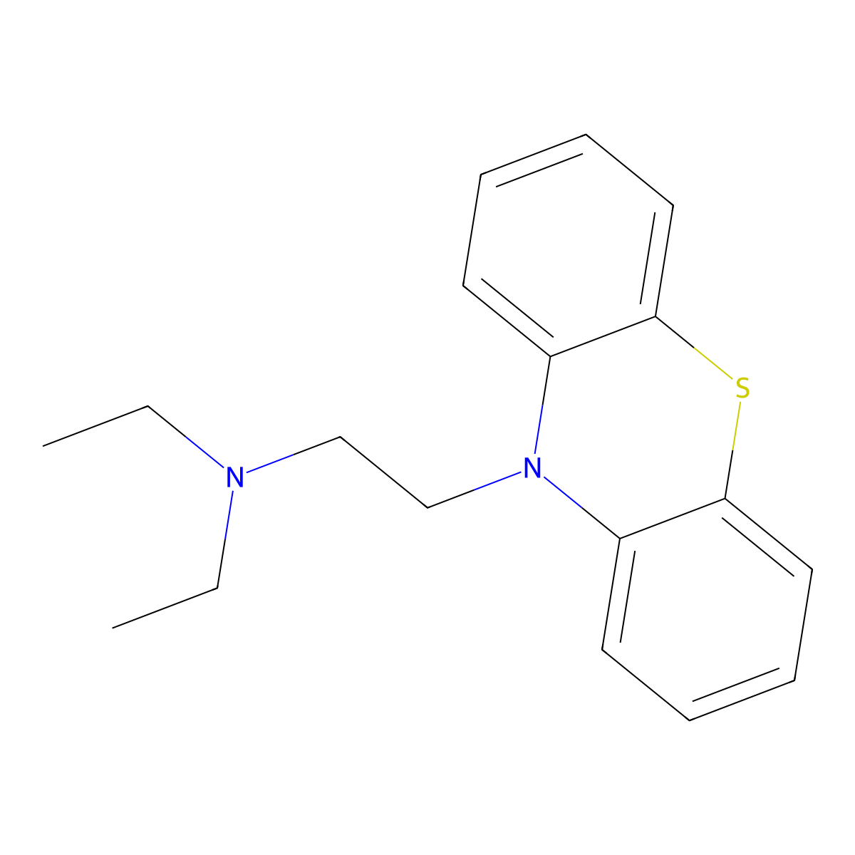Diethazine molecular structure, CAS 60-91-3
