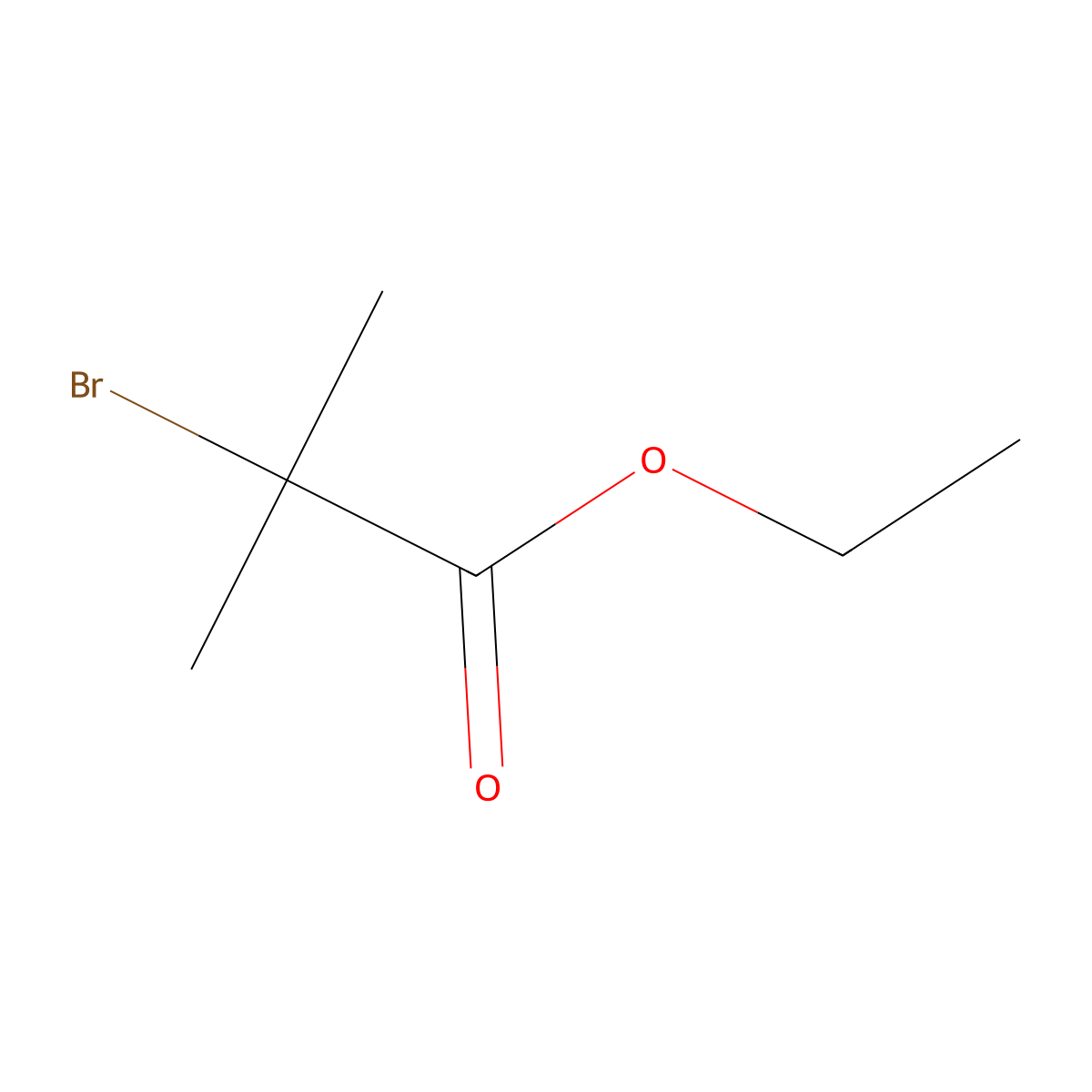Propanoic acid, 2-bromo-2-methyl-, ethyl ester molecular structure, CAS 600-00-0
