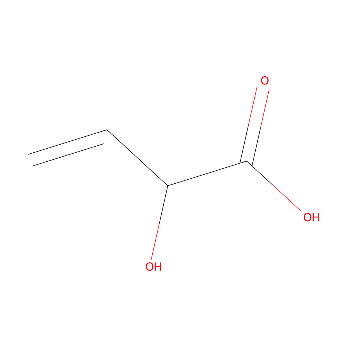 2-Hydroxybut-3-enoic acid molecular structure, CAS 600-17-9
