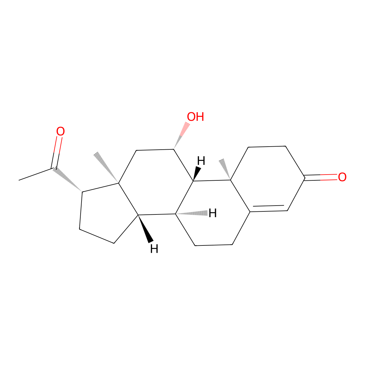 11beta-Hydroxyprogesterone molecular structure, CAS 600-57-7
