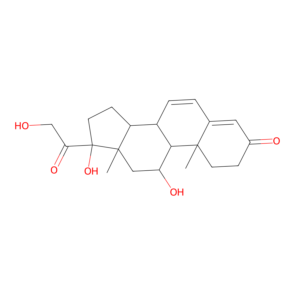 6-Dehydrocortisol molecular structure, CAS 600-99-7