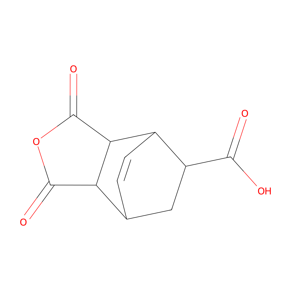 1,3,3a,4,7,7a-Hexahydro-1,3-dioxo-4,7-ethanoisobenzofuran-8-carboxylic acid molecular structure, CAS 6000-06-2