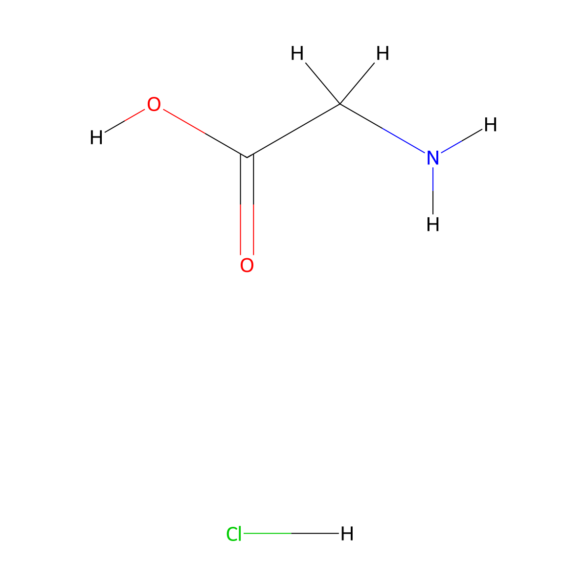 Glycine Hydrochloride molecular structure, CAS 6000-43-7