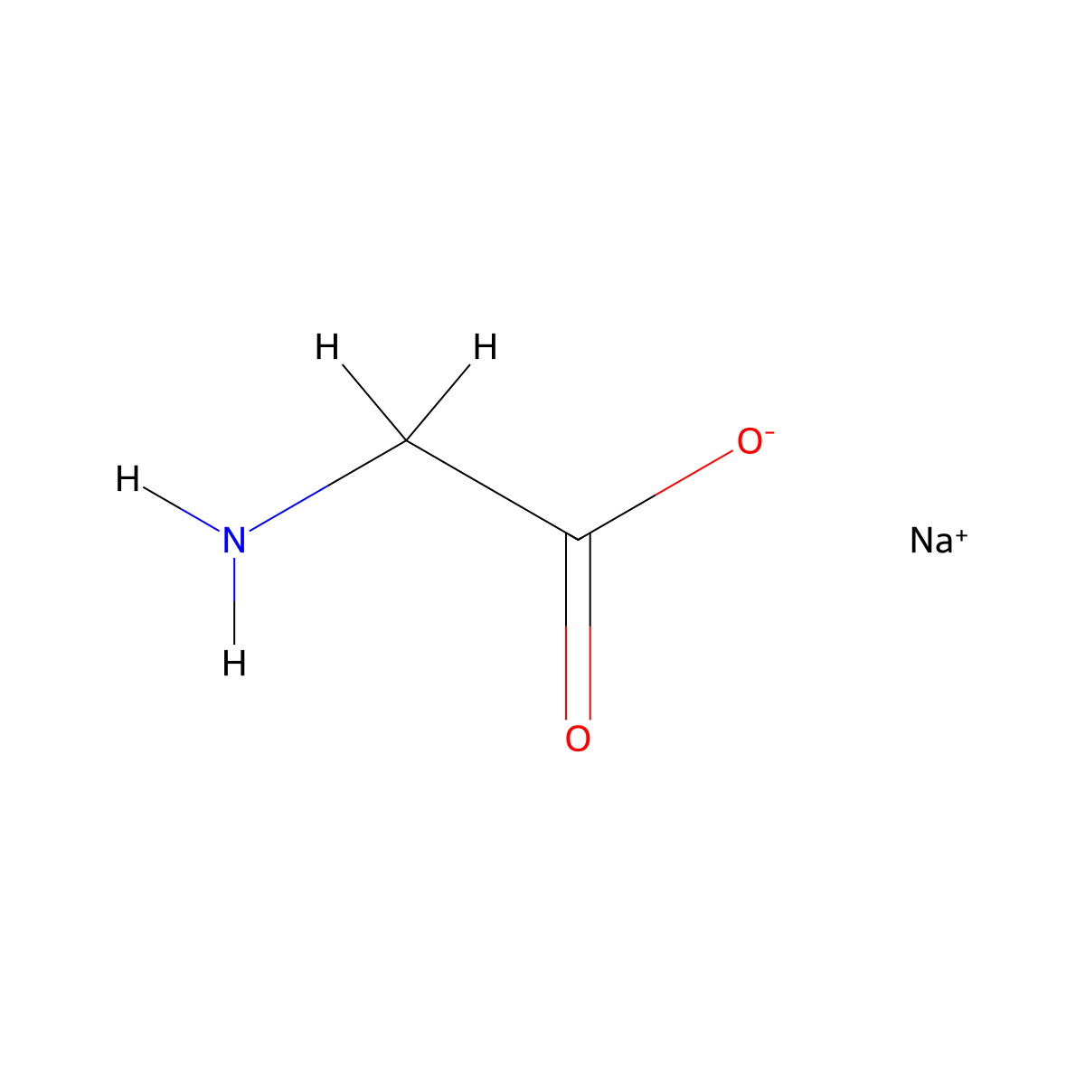 sodium 2-aminoacetate molecular structure, CAS 6000-44-8