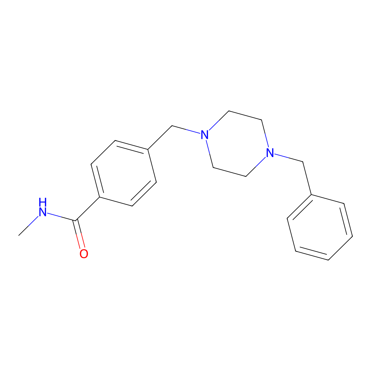 4-[(4-benzyl-1-piperazinyl)methyl]-N-methylbenzamide molecular structure, CAS 6000-63-1