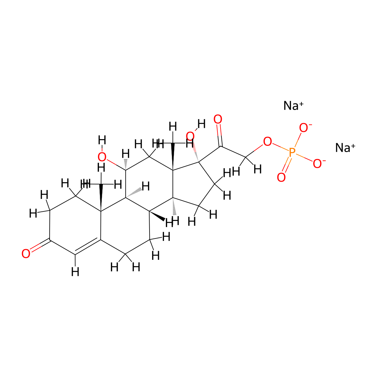 Hydrocortisone Sodium Phosphate molecular structure, CAS 6000-74-4
