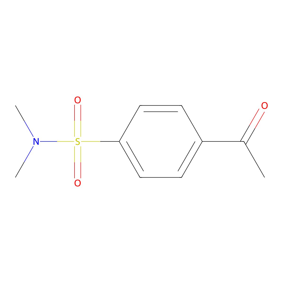 4-acetyl-N,N-dimethylbenzene-1-sulfonamide molecular structure, CAS 60000-87-5