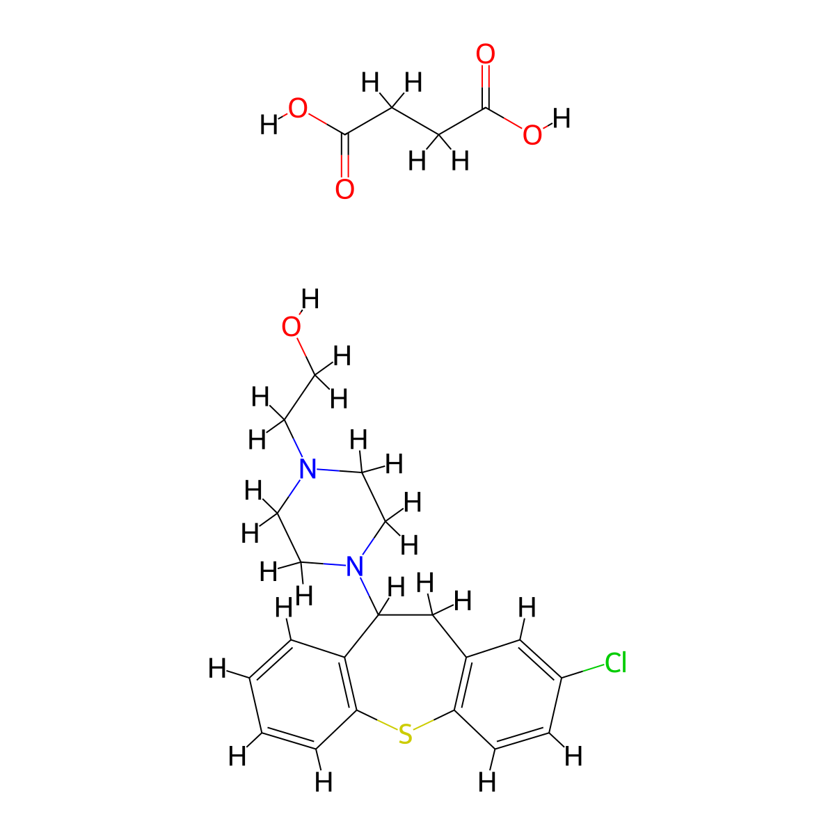 Docloxythepin succinate molecular structure, CAS 60003-04-5