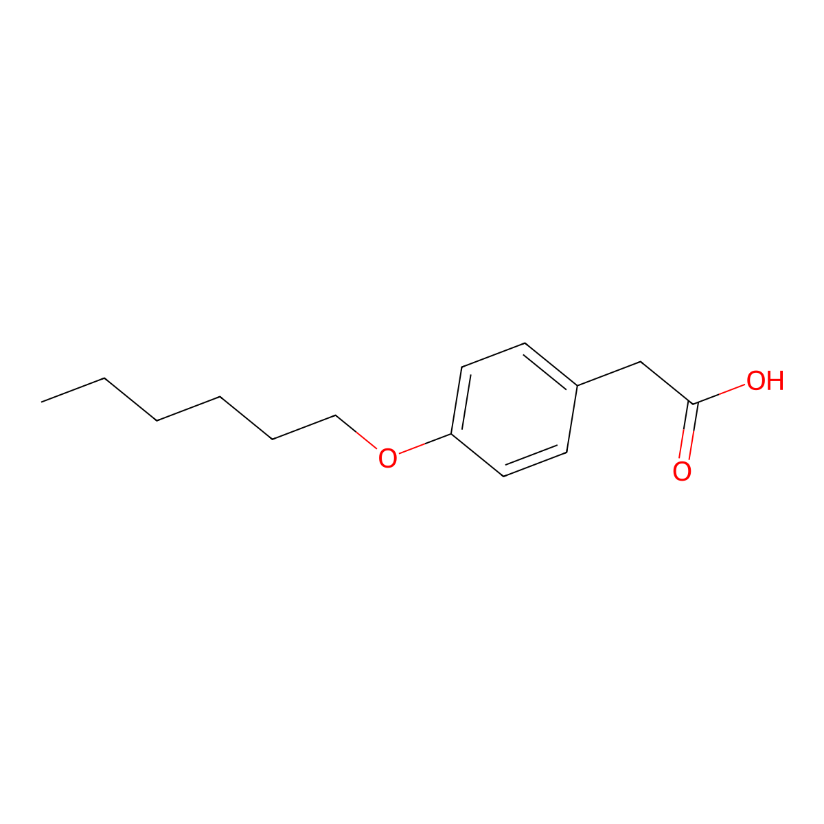 2-[4-(Hexyloxy)phenyl]acetic acid molecular structure, CAS 60003-46-5