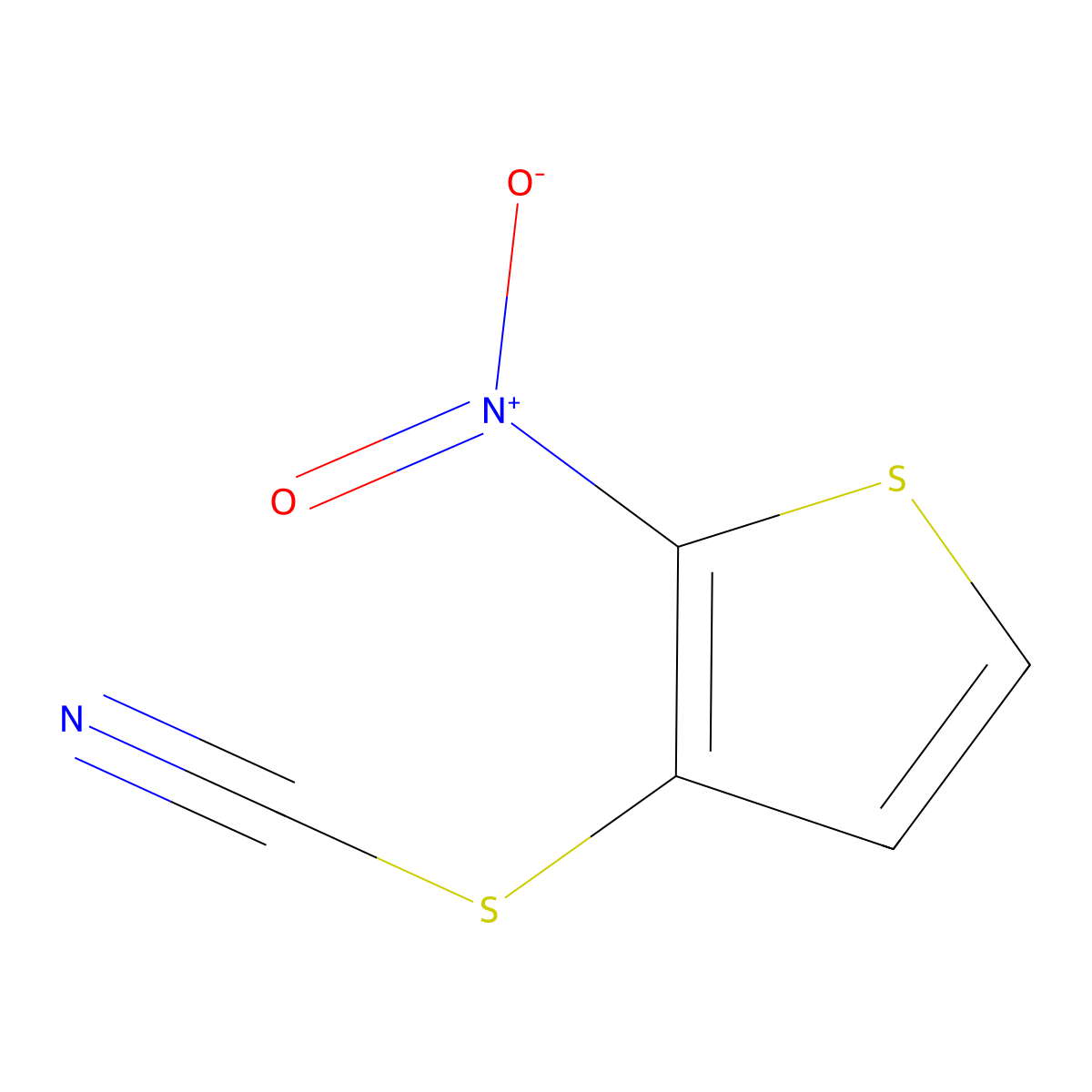 2-Nitro-3-thiocyanatothiophene molecular structure, CAS 60007-32-1