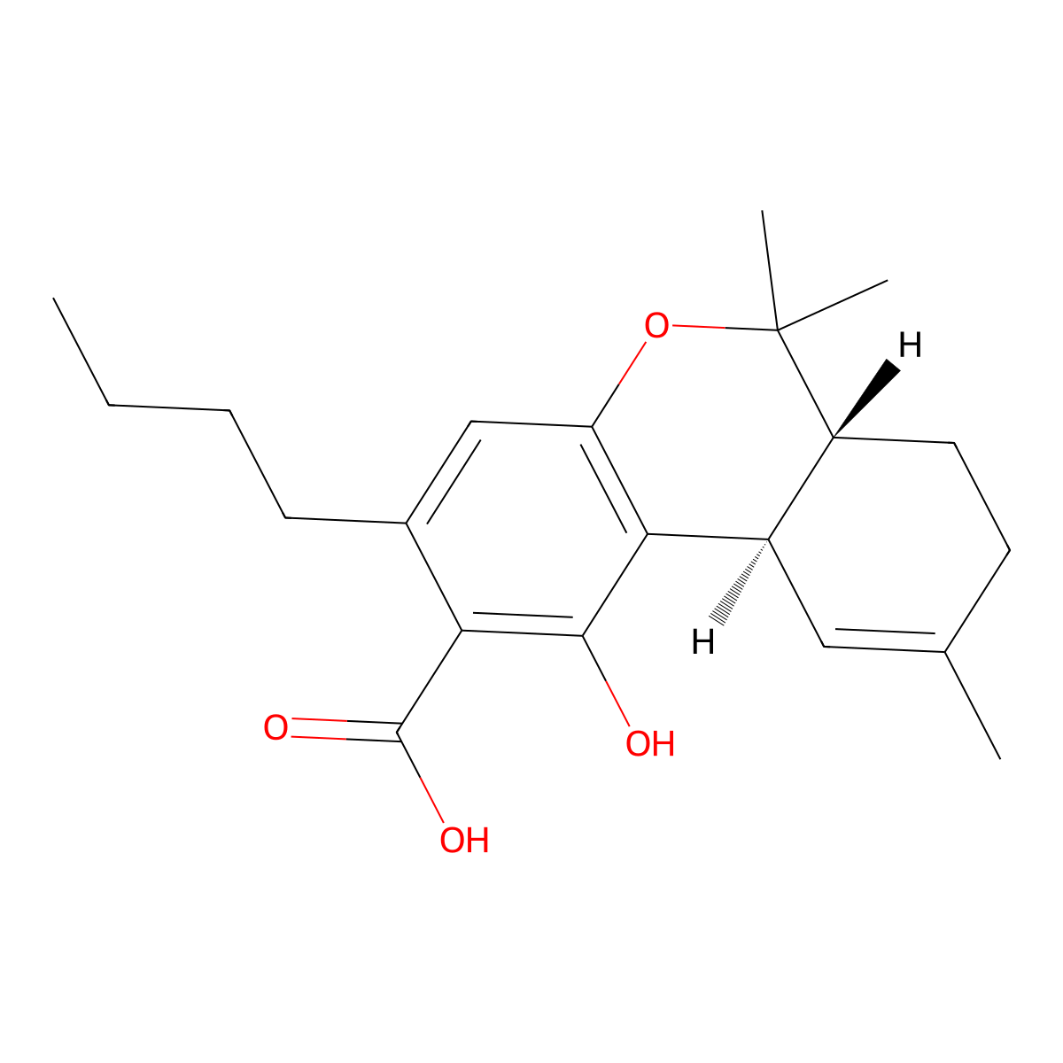 delta9-TETRAHYDROCANNABINOLIC ACID-C4 molecular structure, CAS 60007-98-9