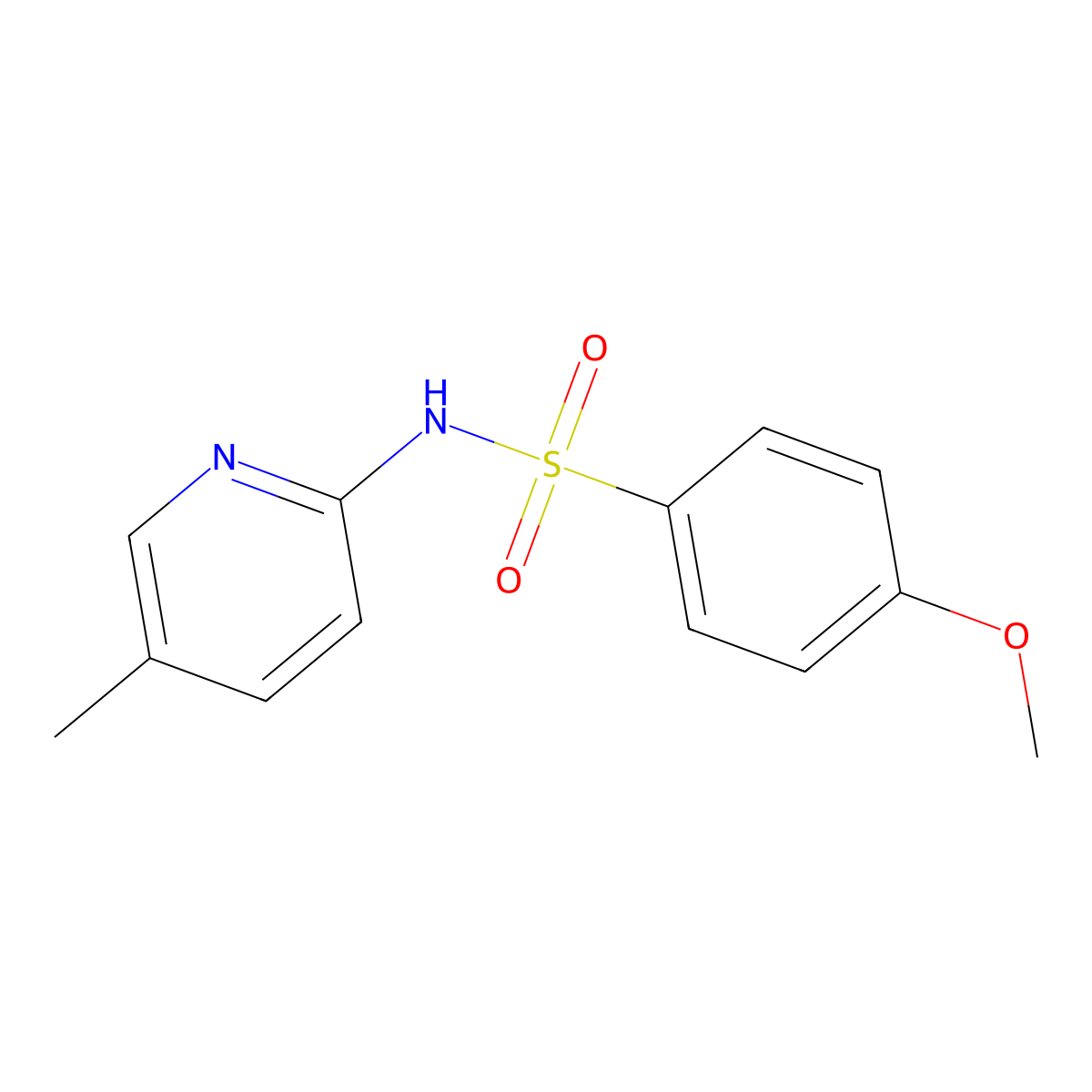 4-methoxy-N-(5-methylpyridin-2-yl)benzenesulfonamide molecular structure, CAS 6001-32-7