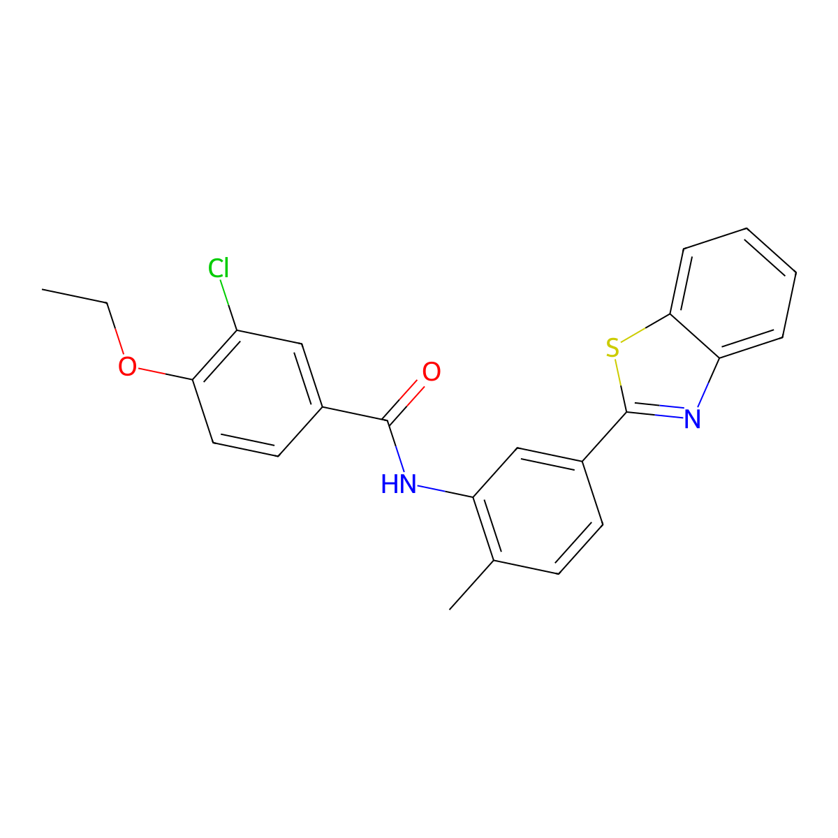 N-[5-(1,3-benzothiazol-2-yl)-2-methylphenyl]-3-chloro-4-ethoxybenzamide molecular structure, CAS 6001-62-3