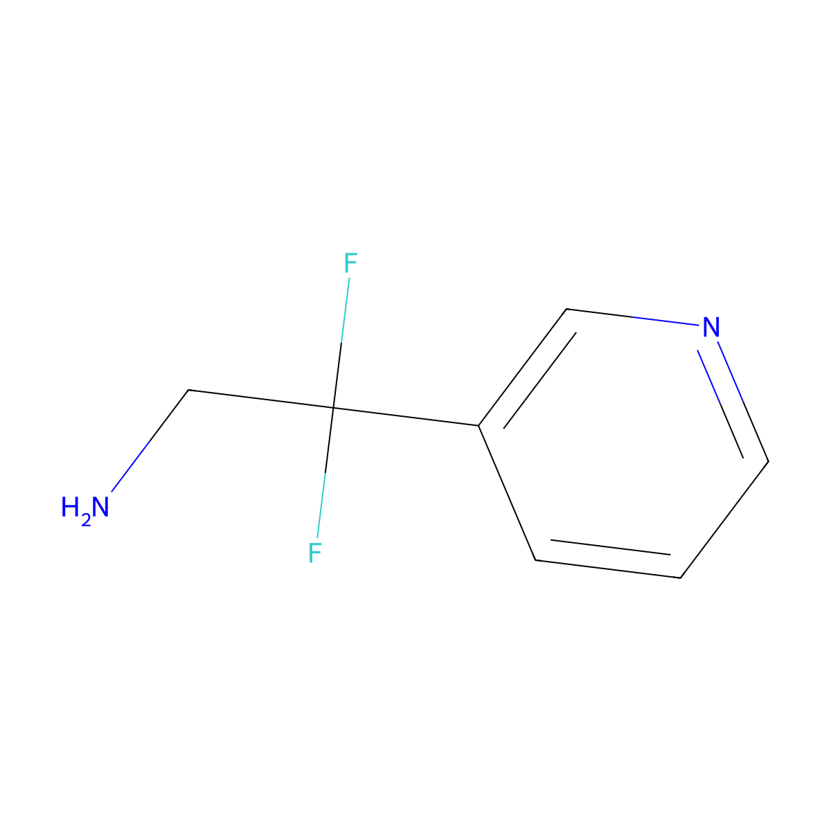 2,2-Difluoro-2-(pyridin-3-YL)ethanamine molecular structure, CAS 60010-40-4