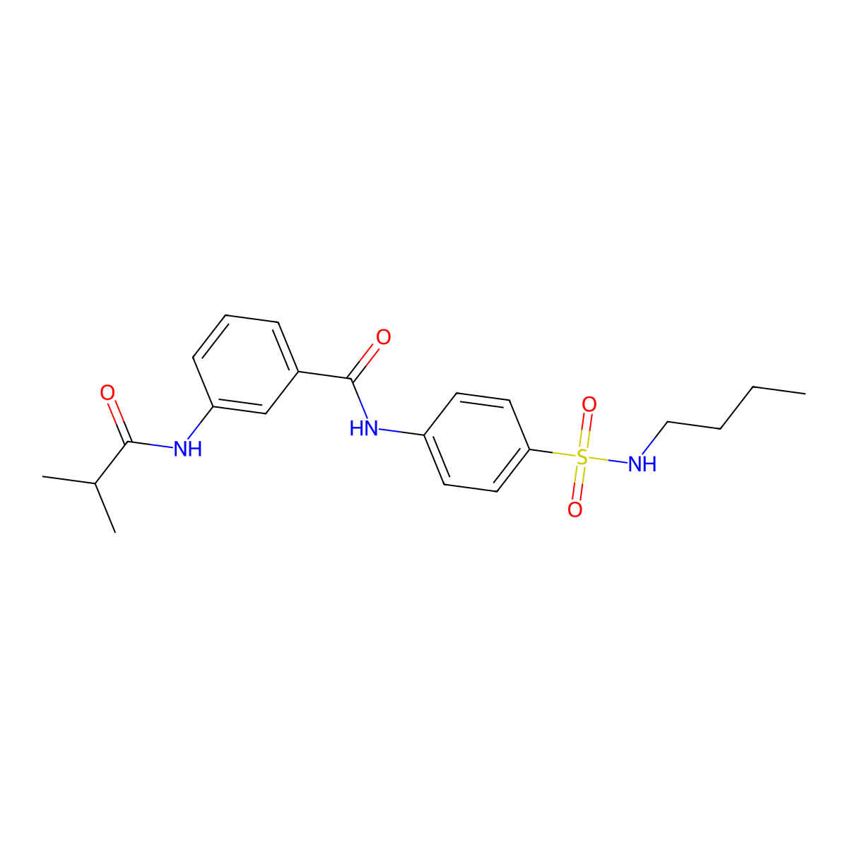 N-[4-(butylsulfamoyl)phenyl]-3-(2-methylpropanoylamino)benzamide molecular structure, CAS 600122-06-3