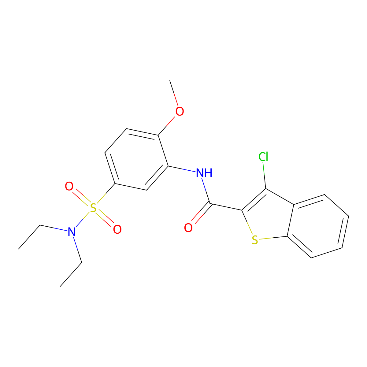 3-chloro-N-[5-(diethylsulfamoyl)-2-methoxyphenyl]-1-benzothiophene-2-carboxamide molecular structure, CAS 600122-32-5