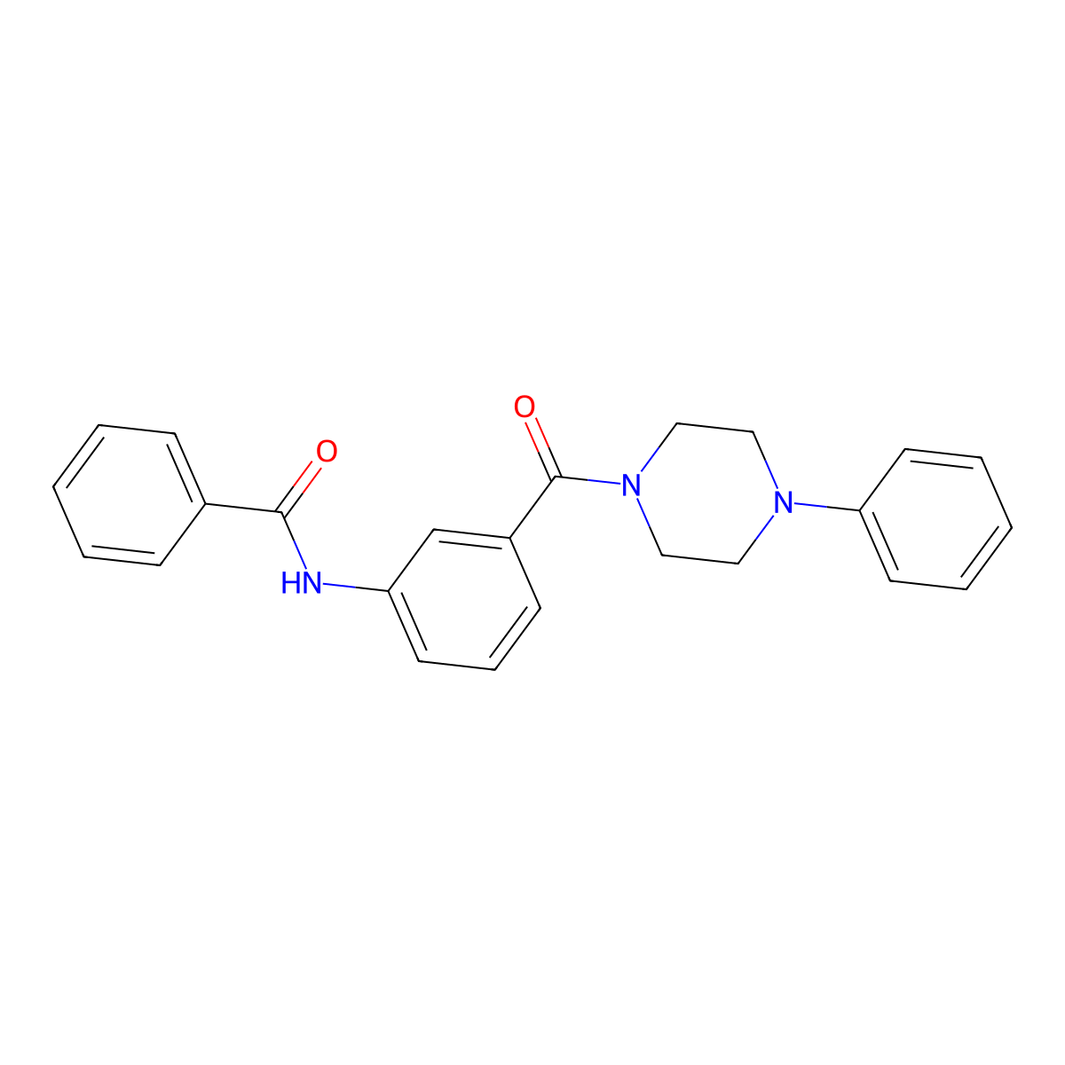 N-[3-(4-phenylpiperazine-1-carbonyl)phenyl]benzamide molecular structure, CAS 600124-38-7