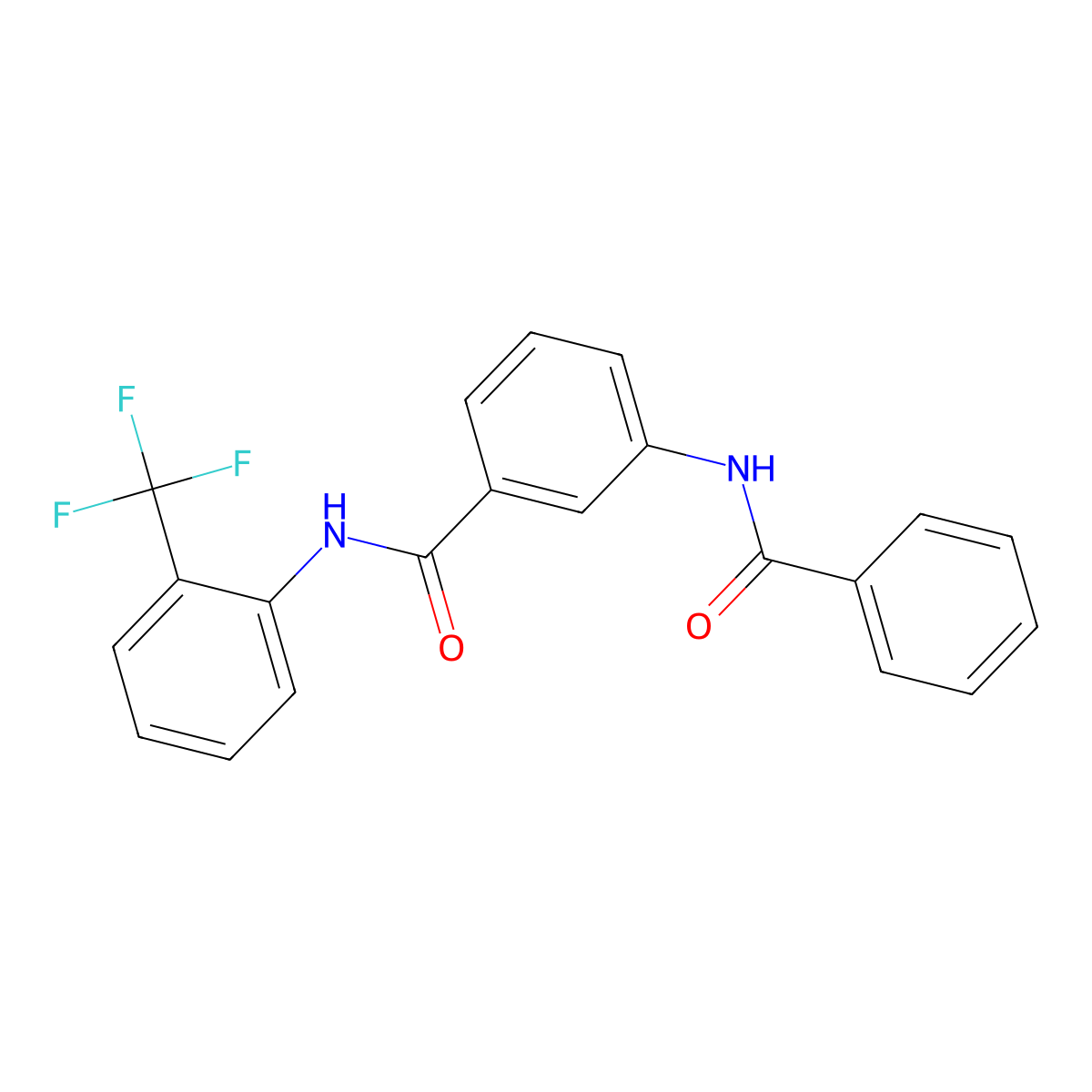 3-benzamido-N-[2-(trifluoromethyl)phenyl]benzamide molecular structure, CAS 600124-40-1