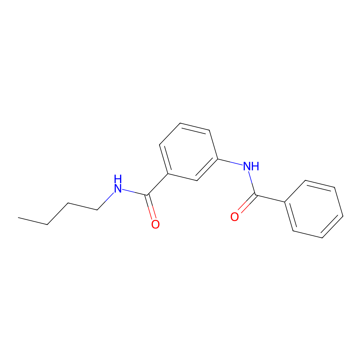 3-benzamido-N-butylbenzamide molecular structure, CAS 600124-41-2
