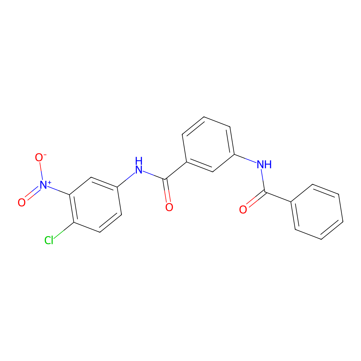 3-benzamido-N-(4-chloro-3-nitrophenyl)benzamide molecular structure, CAS 600124-47-8