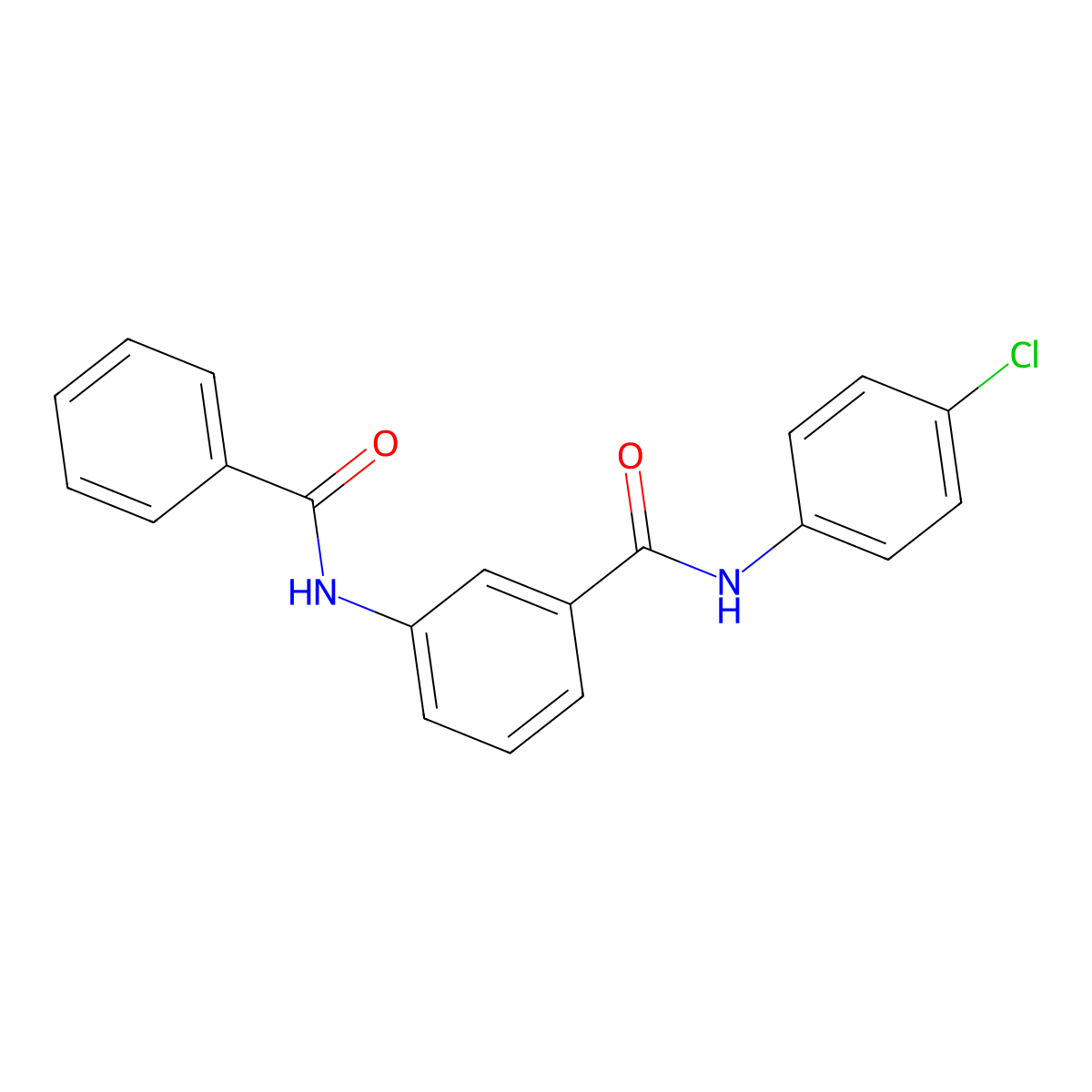 3-benzamido-N-(4-chlorophenyl)benzamide molecular structure, CAS 600124-49-0