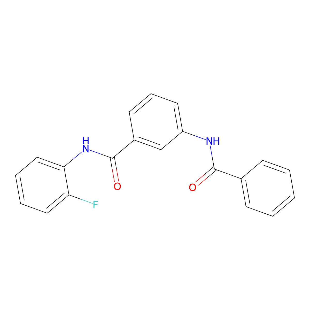 3-benzamido-N-(2-fluorophenyl)benzamide molecular structure, CAS 600124-53-6