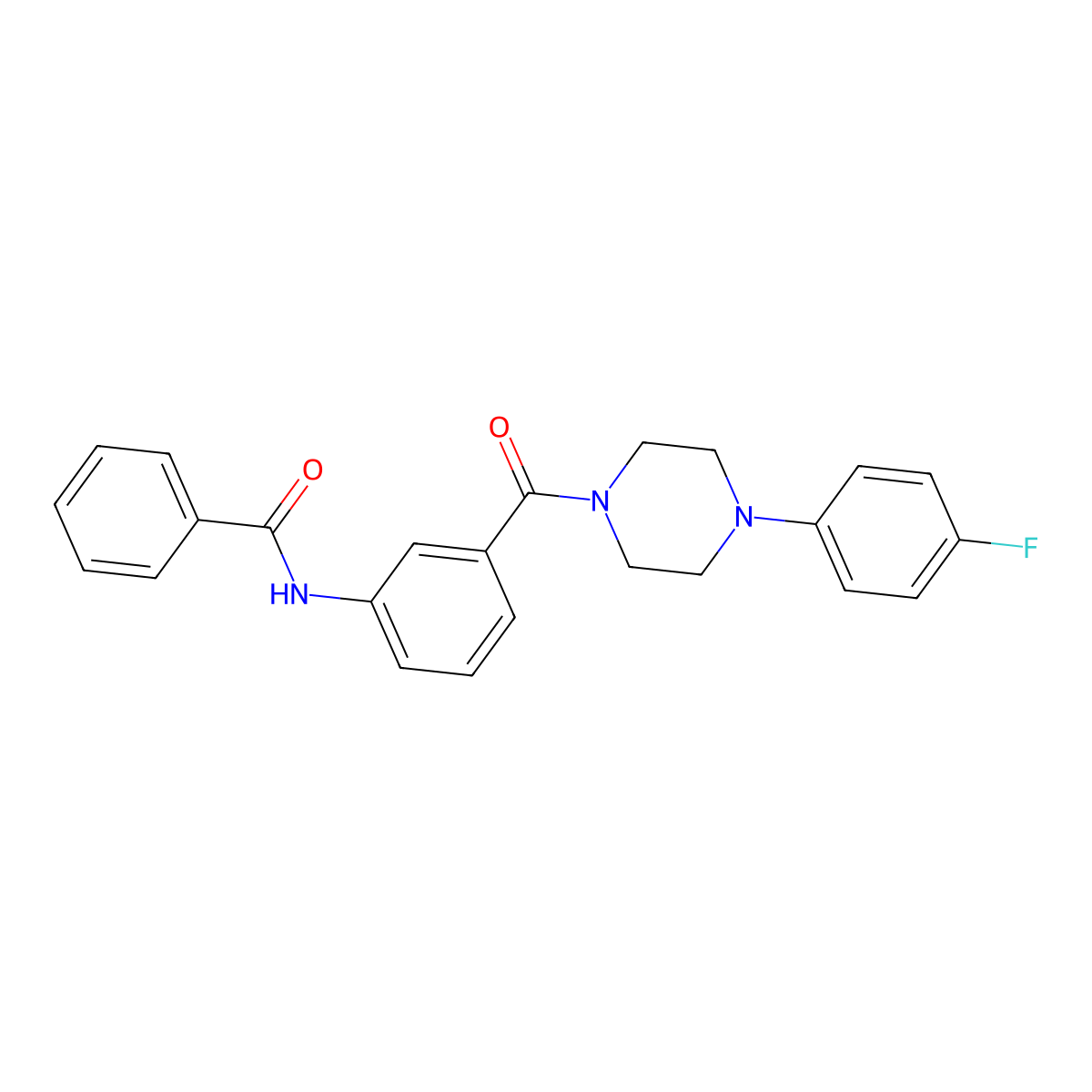 N-[3-[4-(4-fluorophenyl)piperazine-1-carbonyl]phenyl]benzamide molecular structure, CAS 600124-67-2