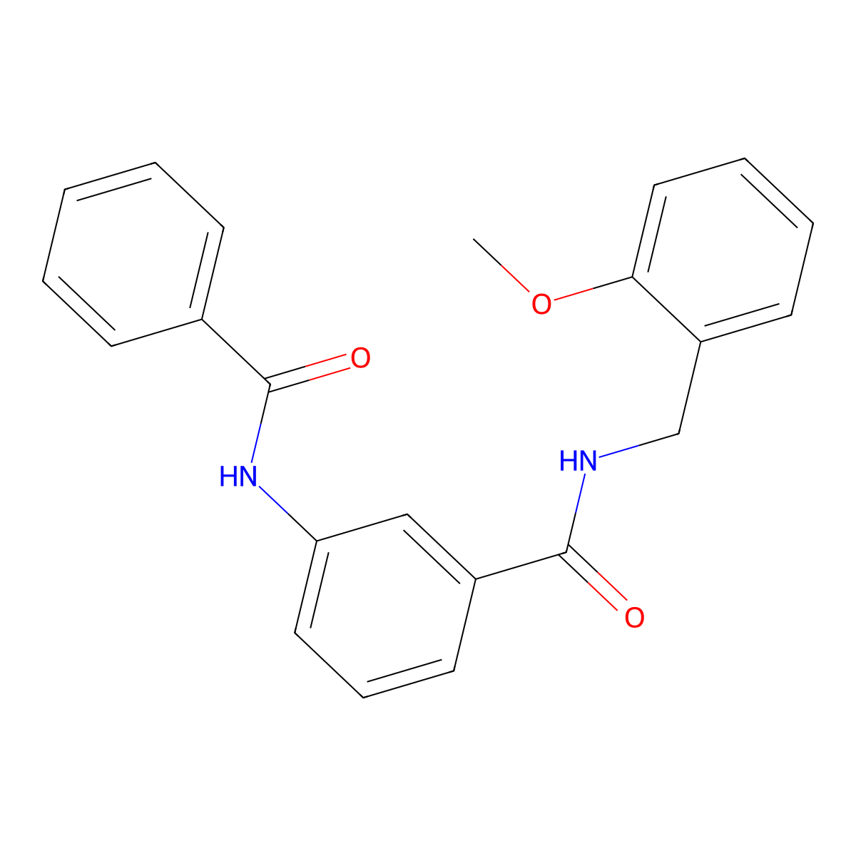 3-benzamido-N-[(2-methoxyphenyl)methyl]benzamide molecular structure, CAS 600124-70-7