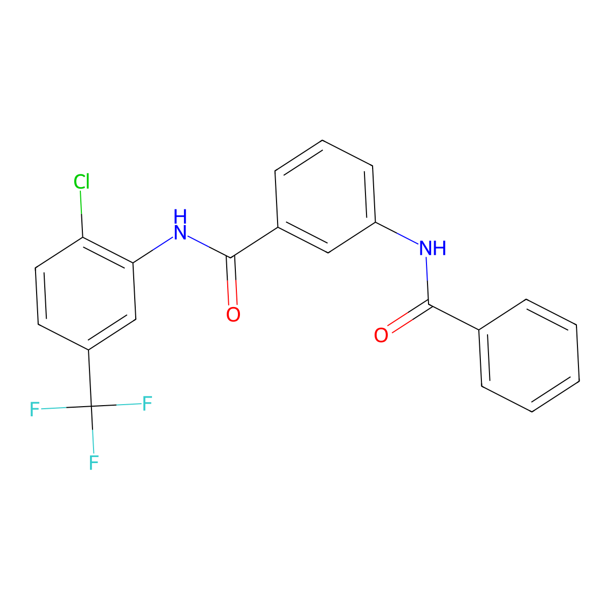 3-benzamido-N-[2-chloro-5-(trifluoromethyl)phenyl]benzamide molecular structure, CAS 600124-74-1