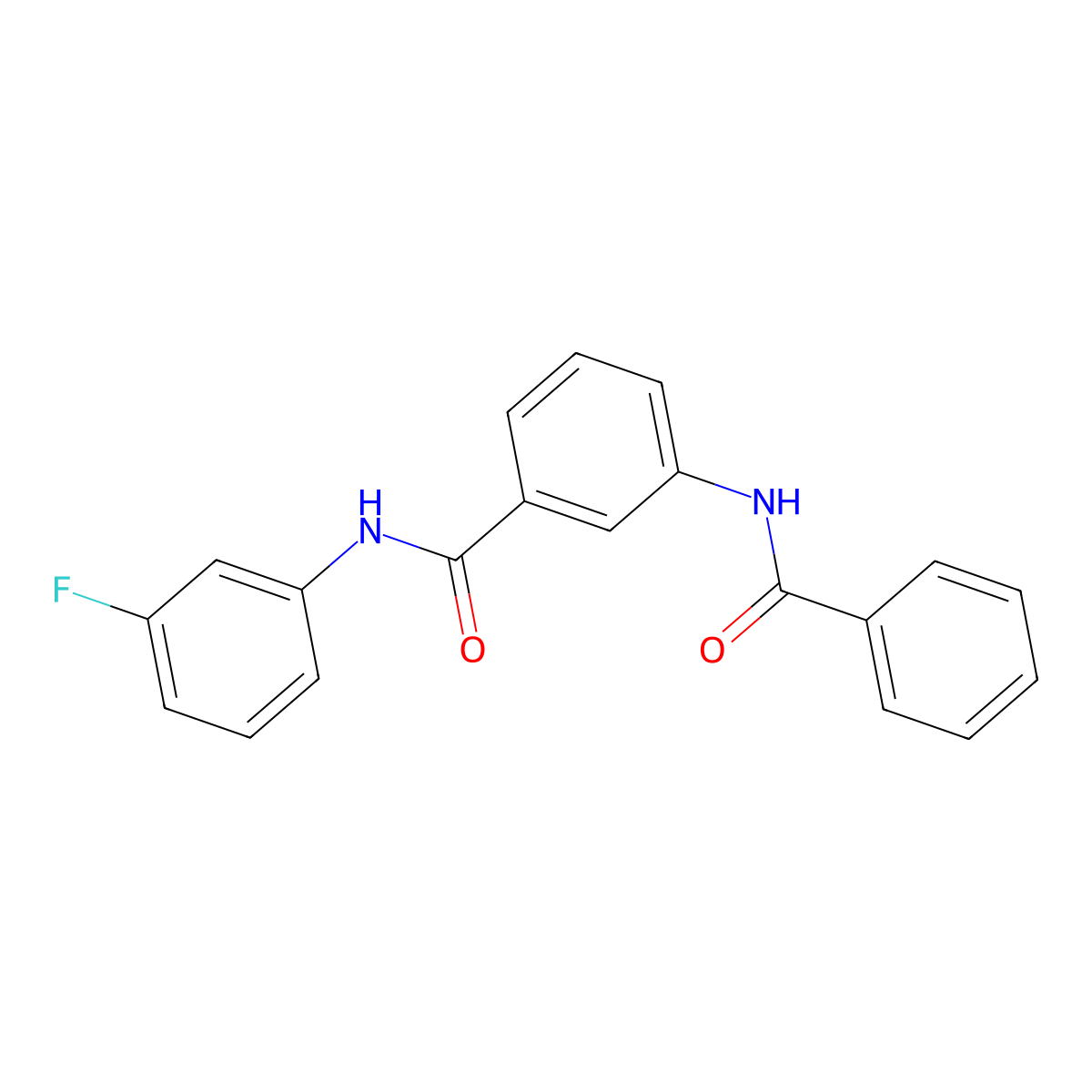 3-benzamido-N-(3-fluorophenyl)benzamide molecular structure, CAS 600124-81-0