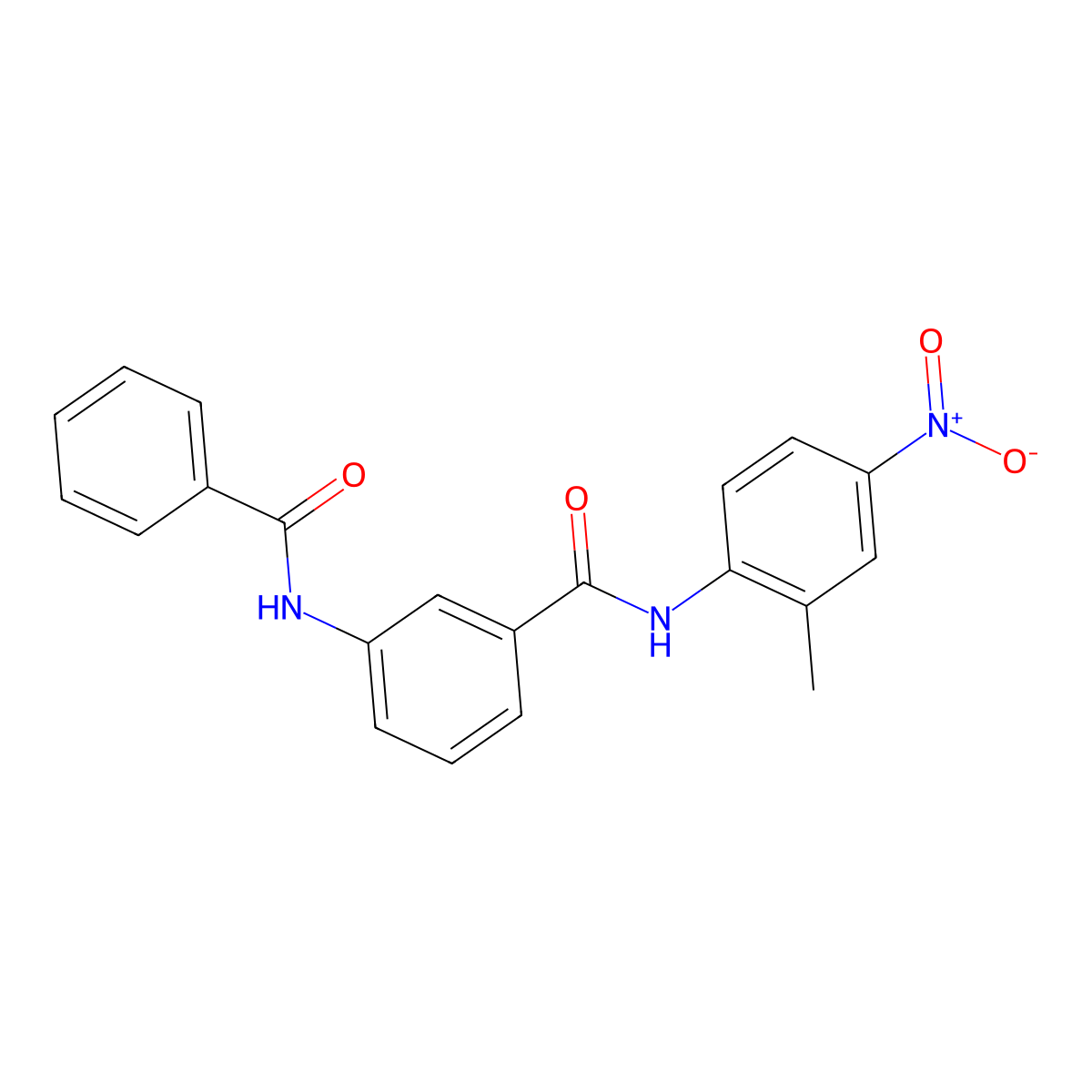 3-benzamido-N-(2-methyl-4-nitrophenyl)benzamide molecular structure, CAS 600124-85-4