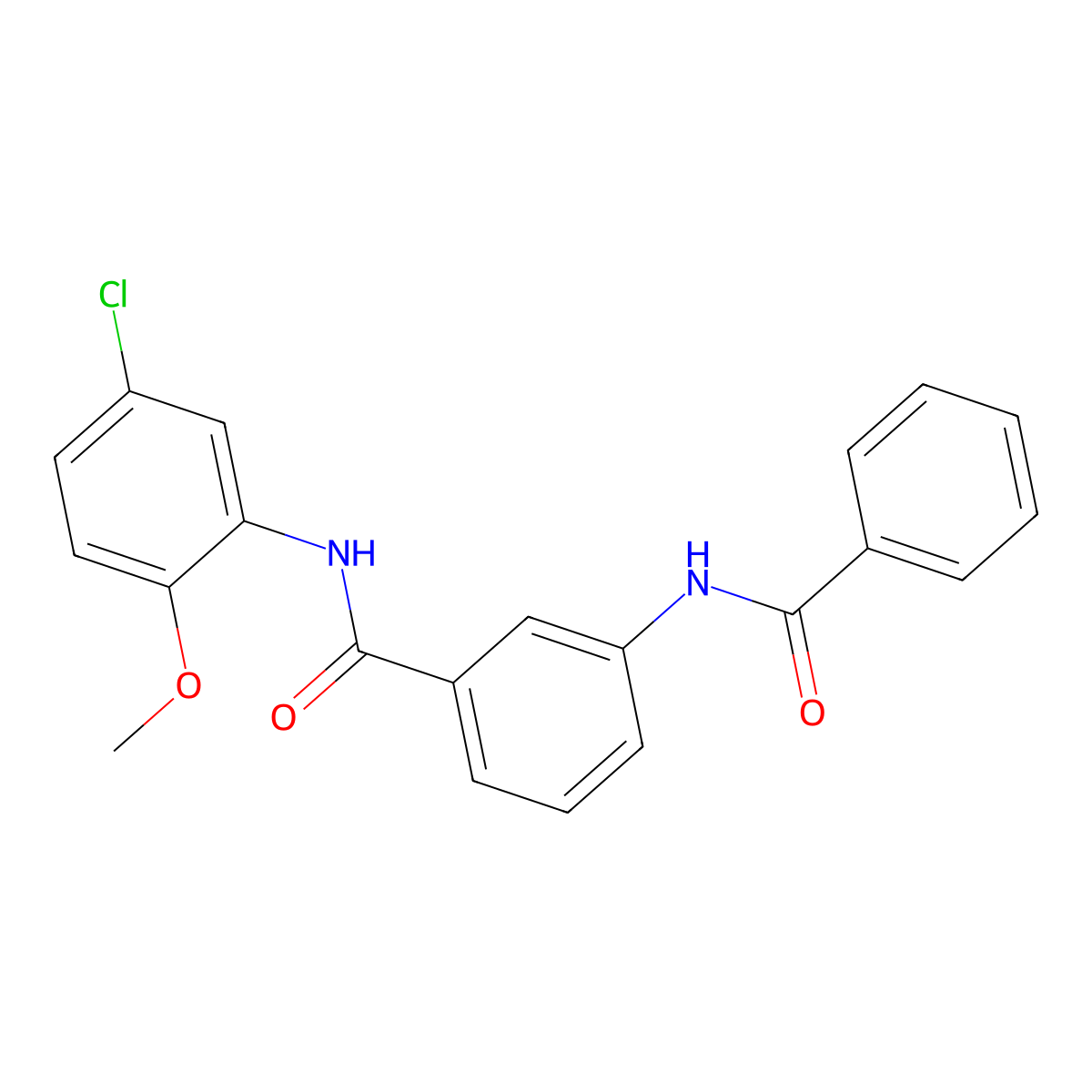 3-benzamido-N-(5-chloro-2-methoxyphenyl)benzamide molecular structure, CAS 600125-00-6