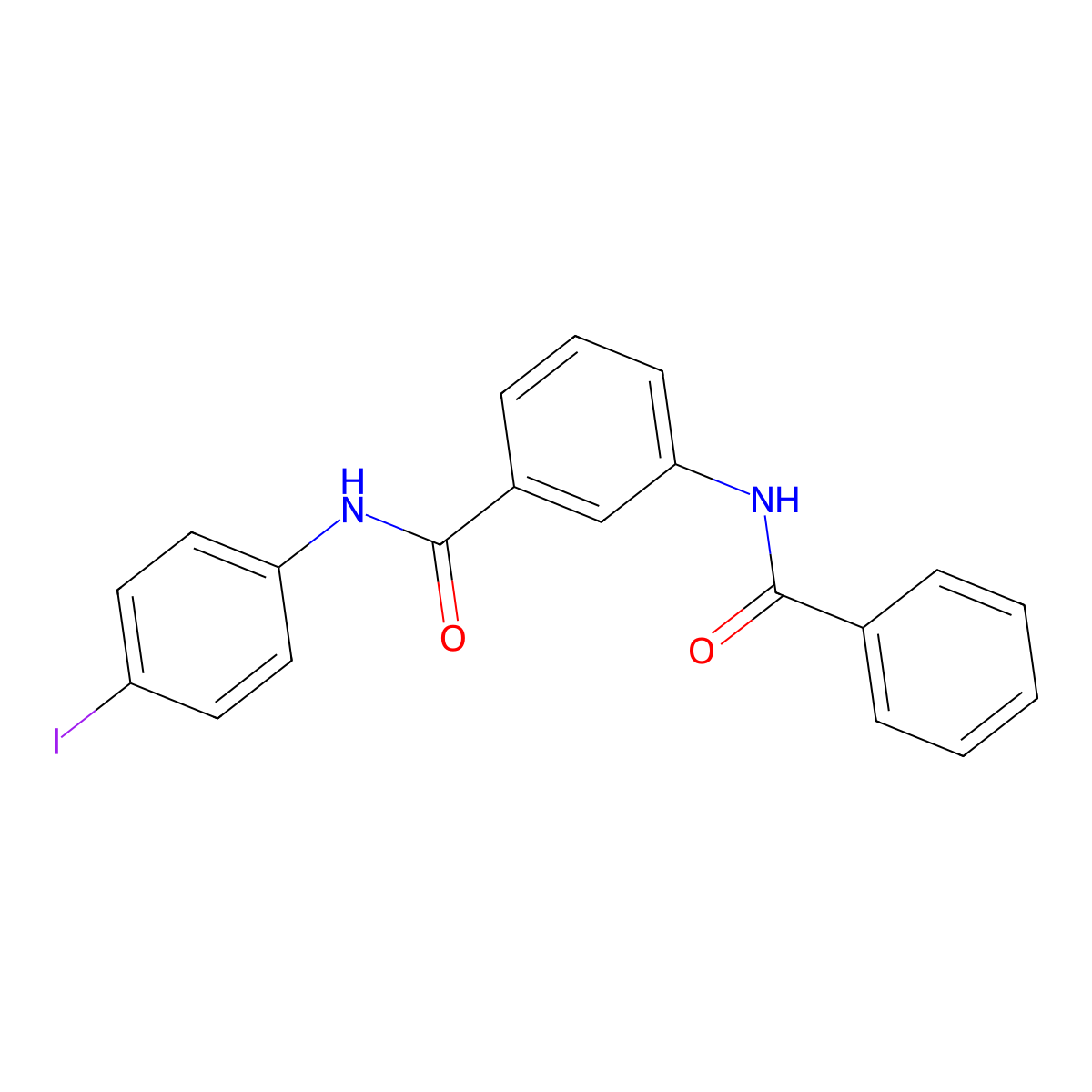 3-benzamido-N-(4-iodophenyl)benzamide molecular structure, CAS 600125-01-7