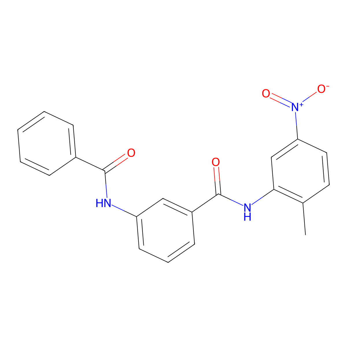 3-benzamido-N-(2-methyl-5-nitrophenyl)benzamide molecular structure, CAS 600125-05-1