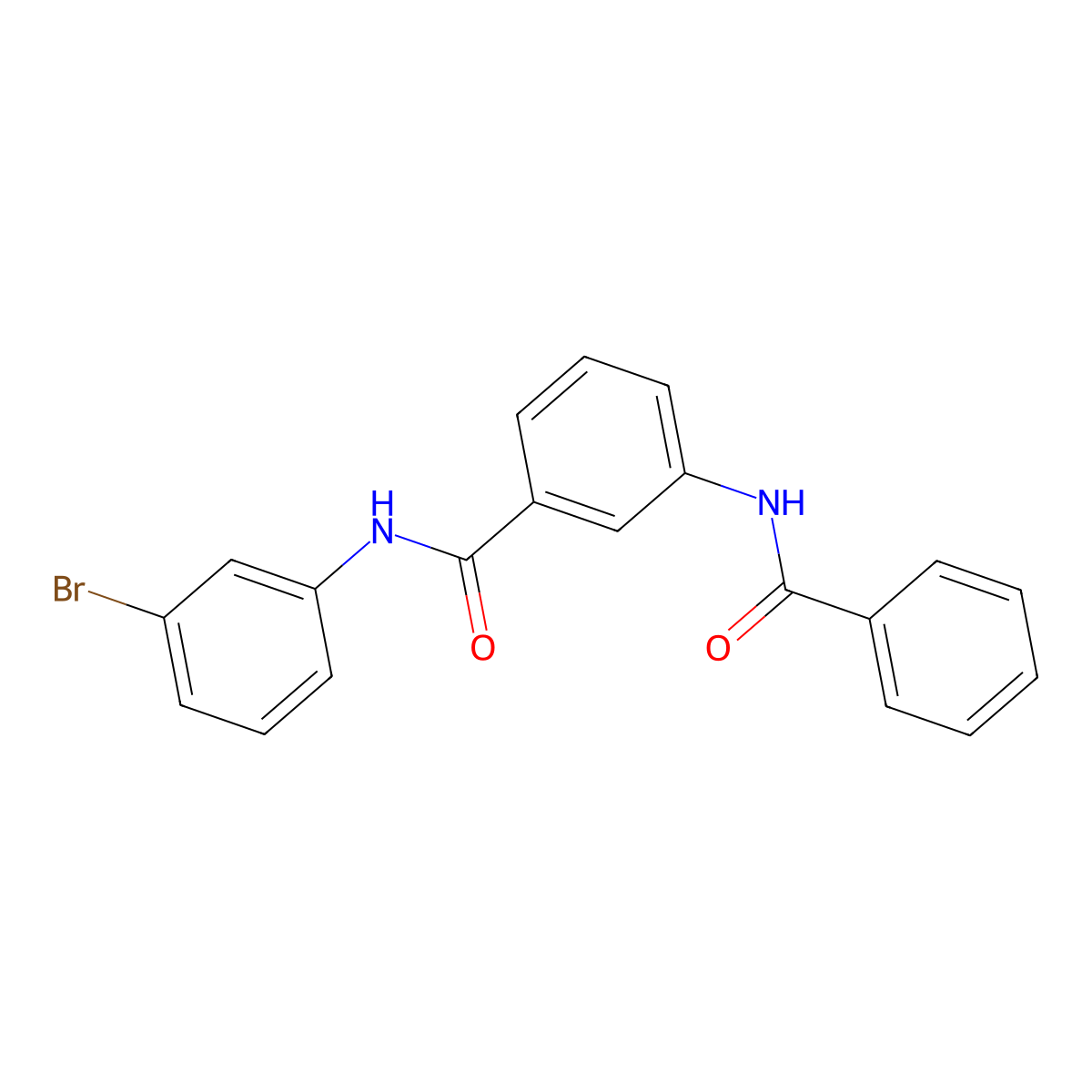 3-benzamido-N-(3-bromophenyl)benzamide molecular structure, CAS 600125-07-3