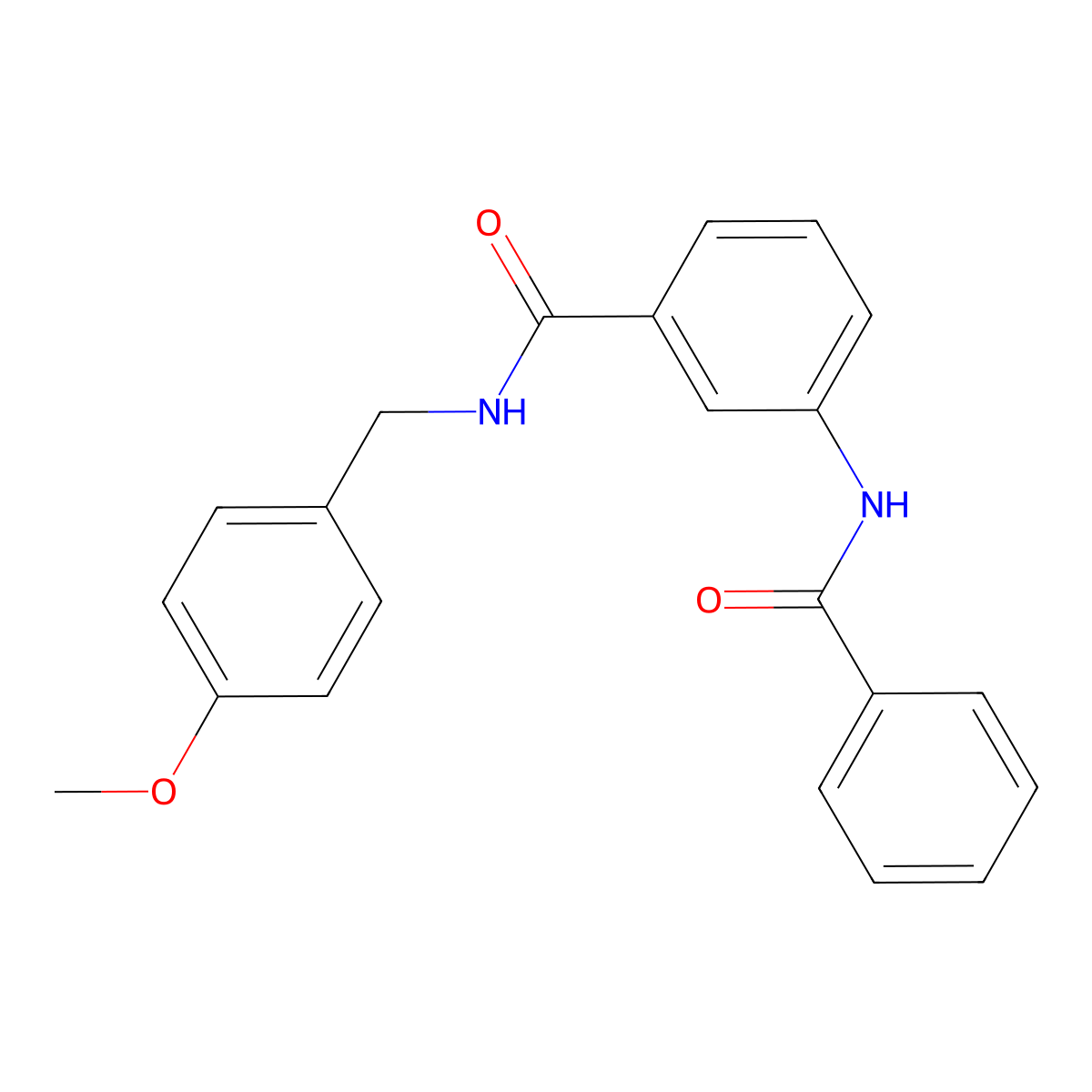 3-benzamido-N-[(4-methoxyphenyl)methyl]benzamide molecular structure, CAS 600125-09-5