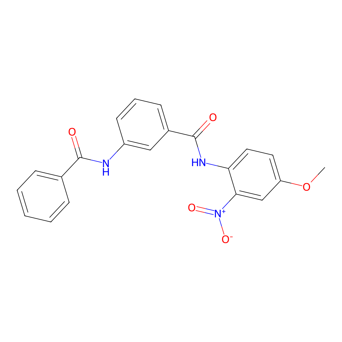 3-benzamido-N-(4-methoxy-2-nitrophenyl)benzamide molecular structure, CAS 600125-14-2